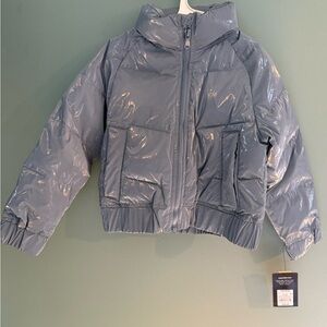 Kids Shiny Gray Puffer Jacket
